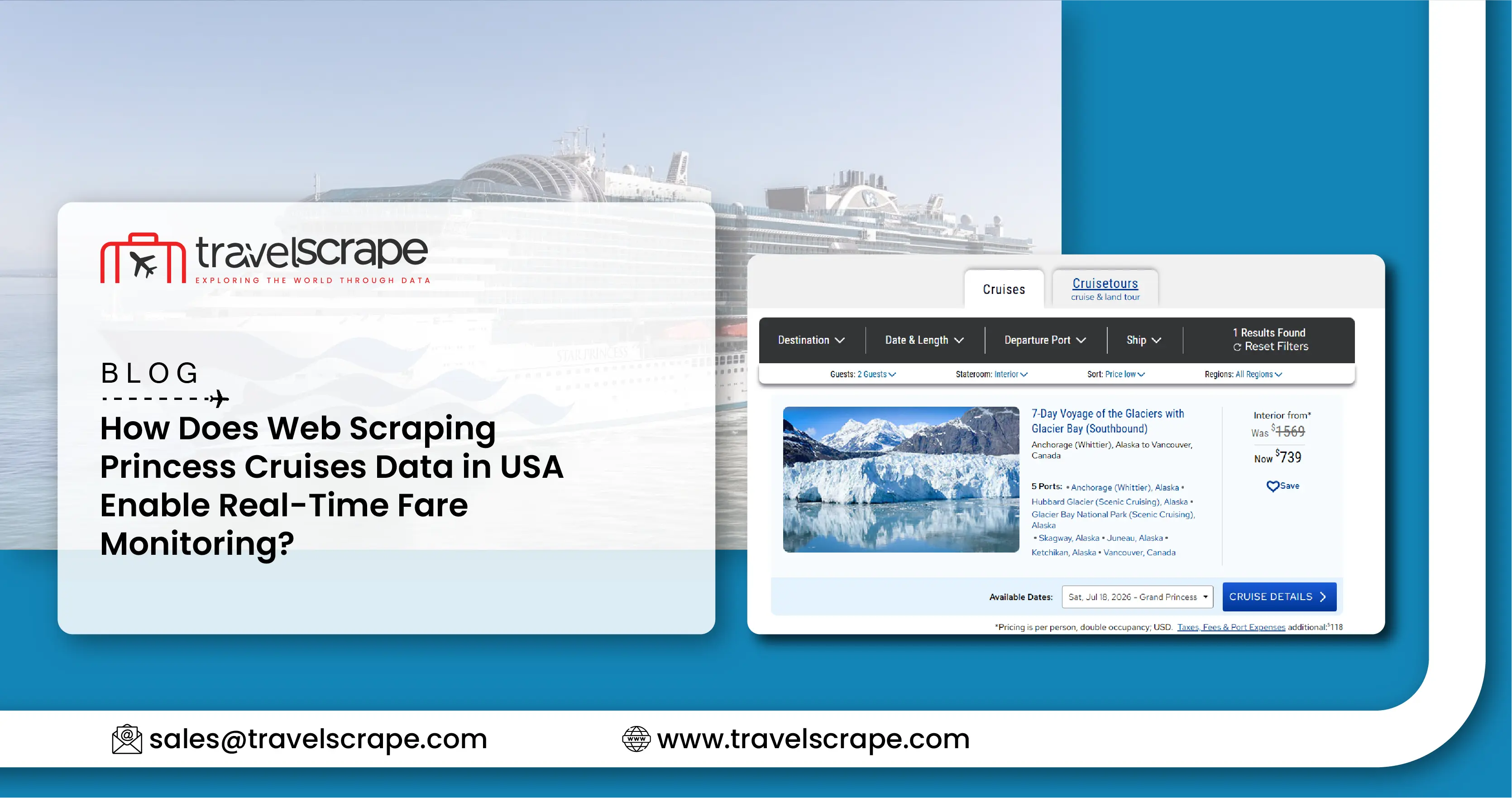 Web Scraping Princess Cruises Data in USA for Fare Monitoring